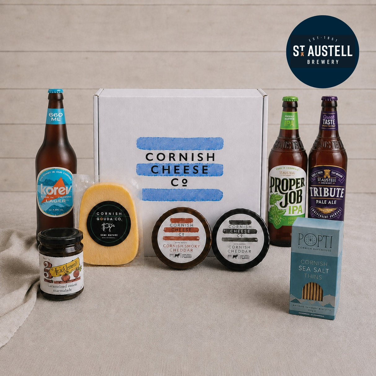 St Austell Brewery Beer & Cheese Gift Box - gift-st-austell-beer-cheese-gift-box - Cheese - The Cornish Cheese Co