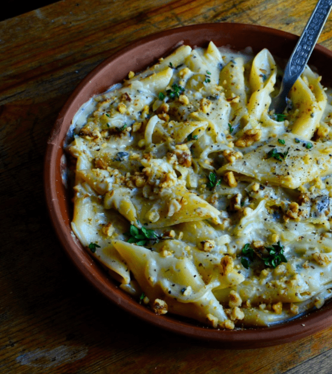 Cornish Blue and sweet onion penne recipe - The Cornish Cheese Co