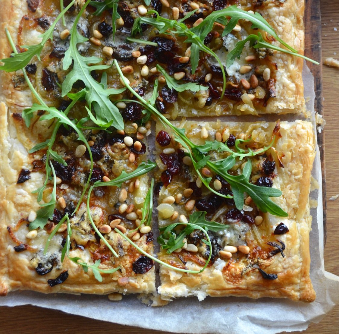 Cornish Blue, cranberry & caramelised onion tart recipe - The Cornish Cheese Co