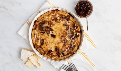 Cornish Brie & caramelised red onion tart recipe - The Cornish Cheese Co