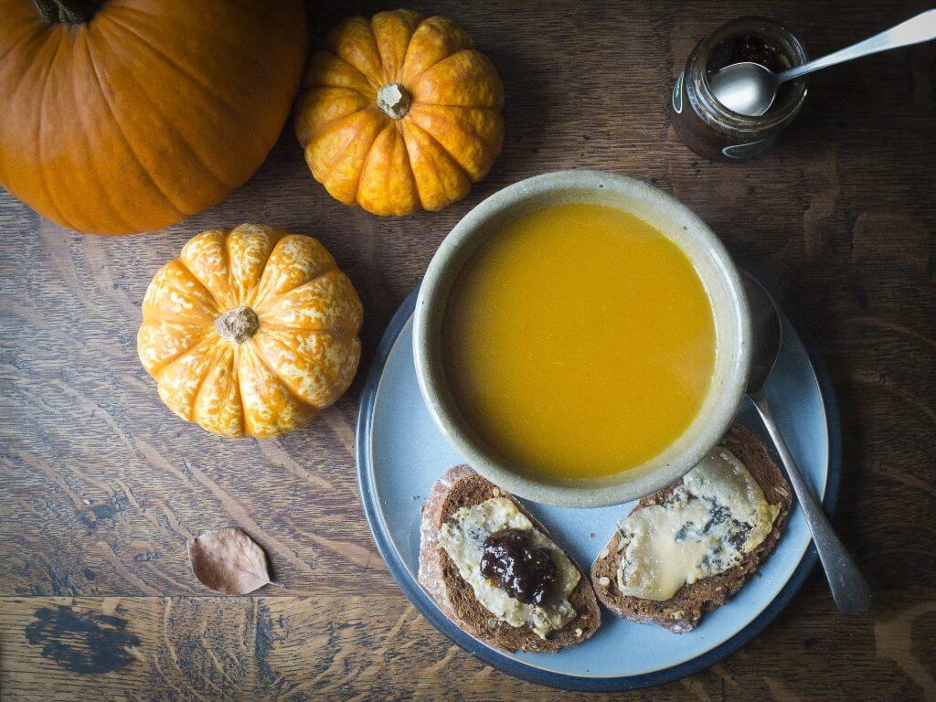 Pumpkin soup with Cornish Nanny toastie recipe - The Cornish Cheese Co