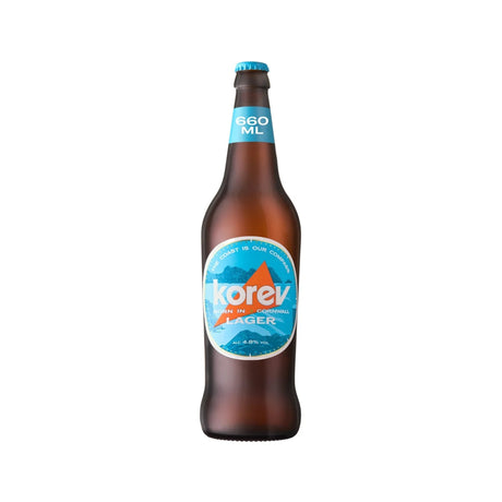Korev Lager (500ml) - st-austell-brewery-korev-500 - The Cornish Cheese Co