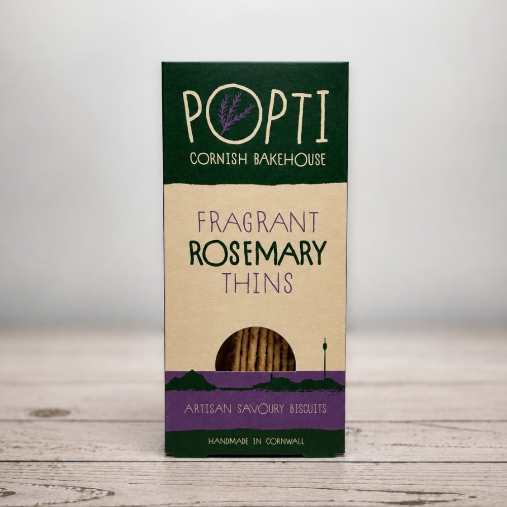 Popti Cornish Rosemary Savoury Thins - popti-cornish-rosemary-savoury-thins - Cracker - The Cornish Cheese Co